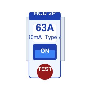 RCD 63A 30mA 2-Pole Type A (IEC 61008-1)