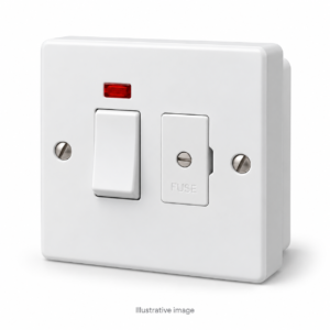 Illustrative image of a 13A switched fused spur with neon