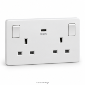 13A Double Socket with USB-C PD 20W