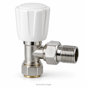 Manual Radiator Valve 15mm Angled (non-thermostatic)