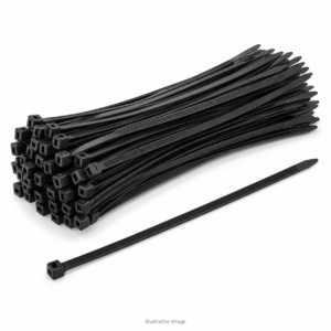 Cable Ties 200mm Black UV-Resistant (pack of 100)